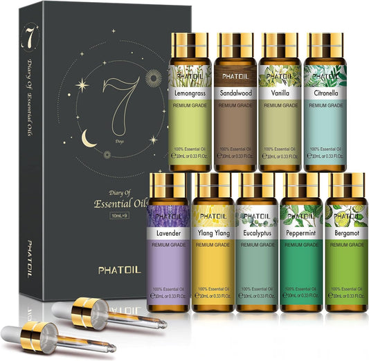 Luxury 9 Piece Pure Essential Oil Set,10ML