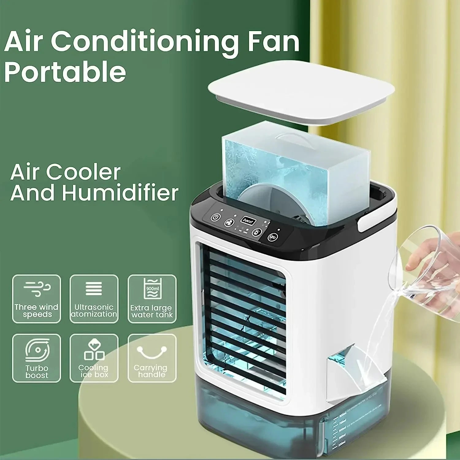 900ml 2-in-1 Air Cooler and Humidifier